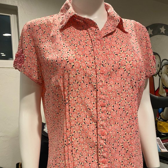 Covington Tops - Covington pink button up blouse